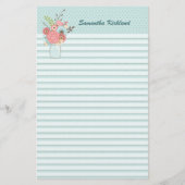 Chic Blue Lined Custom Stationery Briefpapier (Voorkant)