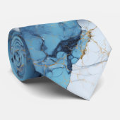 Chic Blue Marble Stropdas (Opgerold)