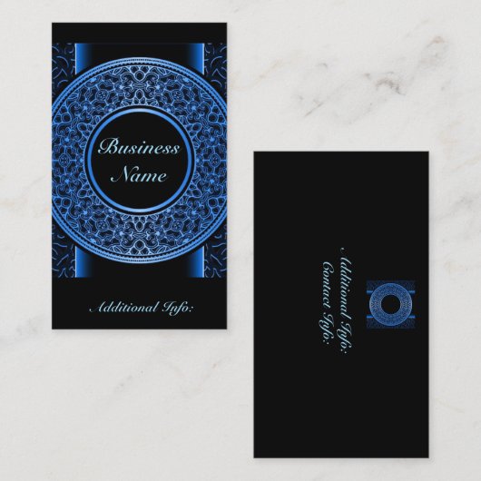 Chic Blue Medallion Visitekaartje 2 (Voorkant / Achterkant)