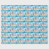 Chic Blue Mele Kalikimaka Beach Foto Kerstmis Cadeaupapier (Vlak)