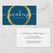 Chic Blue met Gold Circle Ring Visitekaartje (Voorkant / Achterkant)