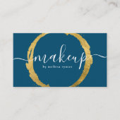 Chic Blue met Gold Circle Ring Visitekaartje (Voorkant)