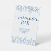 Chic  Blue Mimosa Bar Reclamebord Met Voetstuk (Voorkant)