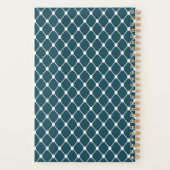 Chic Blue Monogram Gepersonaliseerde Geometrische Planner (Achterkant)