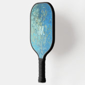 Chic Blue Monogrammed Pickleball Paddle (Links)