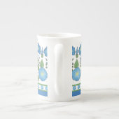 Chic Blue Morning Glory Border Bone China Mok (Achterkant)