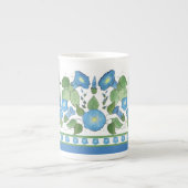 Chic Blue Morning Glory Border Bone China Mok (Voorkant)