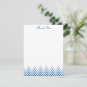 Chic Blue Ombre Chevrons Note-kaarten Kaart (Staand voorkant)