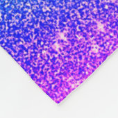 Chic blue paarse ombre glitter druppelt monogram fleece deken (Hoek)