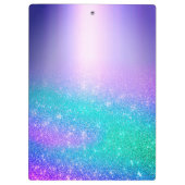 Chic blue paarse ombre glitter druppelt monogram klembord (Achterkant)
