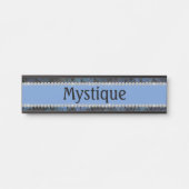 Chic Blue Paisley Diamond Custom Horse Stall Deurbordje (Voorkant)