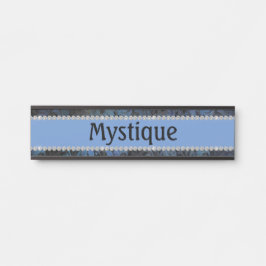 Chic Blue Paisley Diamond Custom Horse Stall Deurbordje