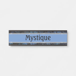 Chic Blue Paisley Diamond Custom Horse Stall Deurbordje