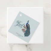 Chic Blue Peacock Bedankt Bedankjes Labels (In situ)