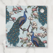 Chic Blue Peacock Bedankt Bedankjes Labels (Achterkant)