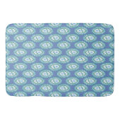 Chic Blue Periwinkle Floral Pattern Badmat (Voorkant)