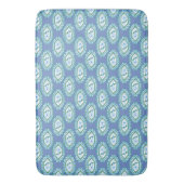 Chic Blue Periwinkle Floral Pattern Badmat (Voorkant Verticaal)