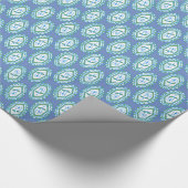 Chic Blue  Periwinkle Floral Pattern Cadeaupapier (Hoek)