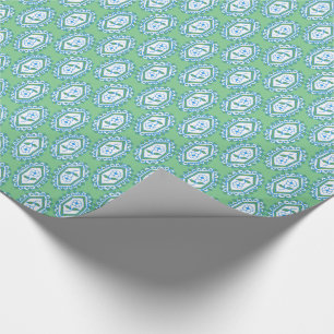 Chic Blue Periwinkle Floral Pattern Cadeaupapier