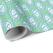 Chic Blue Periwinkle Floral Pattern Cadeaupapier (Rol Hoek)