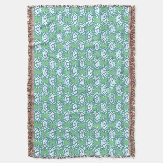 Chic Blue Periwinkle Floral Pattern Deken (Voorkant Verticaal)