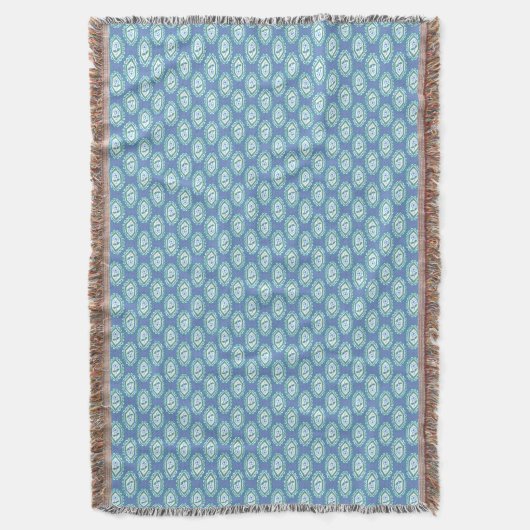 Chic Blue  Periwinkle Floral Pattern Deken (Voorkant Verticaal)
