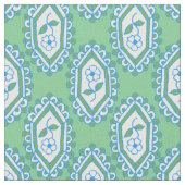 Chic Blue  Periwinkle Floral Pattern Stof (Close Up)