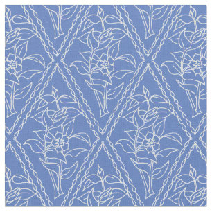 Chic Blue Periwinkle Floral Pattern Stof