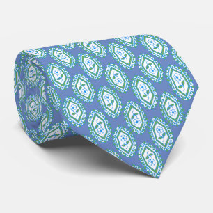 Chic Blue  Periwinkle Floral Pattern Stropdas