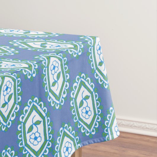 Chic Blue  Periwinkle Floral Pattern Tafelkleed (Voorbeeld)