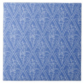 Chic Blue Periwinkle Floral Pattern Tegeltje (Voorkant)