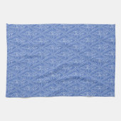 Chic Blue  Periwinkle Floral Pattern Theedoek (Horizontaal)