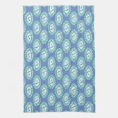 Chic Blue  Periwinkle Floral Pattern Theedoek (Verticaal)