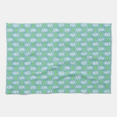 Chic Blue  Periwinkle Floral Pattern Theedoek (Horizontaal)