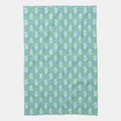 Chic Blue  Periwinkle Floral Pattern Theedoek (Verticaal)