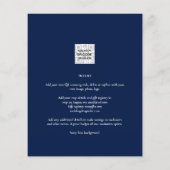Chic Blue Photo Wedding nodigt QR Code Save Date u (Achterkant)