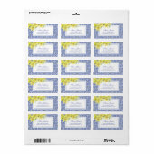 Chic Blue Portugees Azulejo Gele Lelie Adres Etiket (Full Sheet)