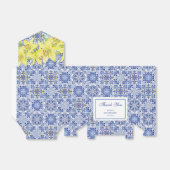 Chic Blue Portugees Azulejo Gele Lelie Bedankt Bedankdoosjes (Uitgevouwen)