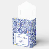 Chic Blue Portugees Azulejo Gele Lelie Bedankt Bedankdoosjes (Geopend)