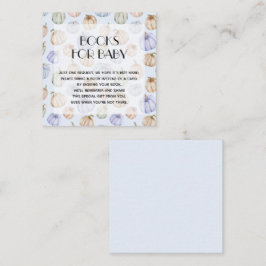 Chic Blue Pumpkins Boy Baby shower Book Request Informatiekaartje