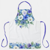 Chic Blue & Purple Shades Elegant Pansies Floral Schort (Voorkant)