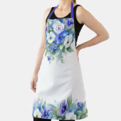 Chic Blue & Purple Shades Elegant Pansies Floral Schort (Insitu)