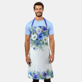 Chic Blue & Purple Shades Elegant Pansies Floral Schort (Gedragen)