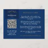 Chic Blue QR Code Wedding Kaart Invoegen (Voorkant)