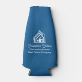 Chic Blue Real Estate Company Customized Realtor Flesjeskoeler (Voorkant)