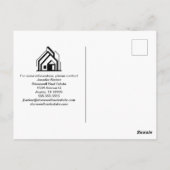 Chic Blue Real Estate Company House Listing Briefkaart (Achterkant)