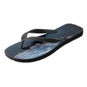 Chic Blue Roos Gold Glitter Agate Custom Monogram Teenslippers (Schuin)