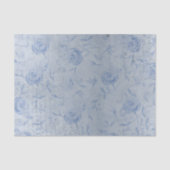 Chic Blue Roses Bloem Zilveren Glans Tissuepapier (Voorkant)