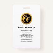 Chic Blue Roze Retangs Medical Fotosjabloon Badge (Achterkant)