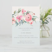 Chic Blue Roze Roze Orchid Floral Vrijgezellenfees Kaart (Staand voorkant)